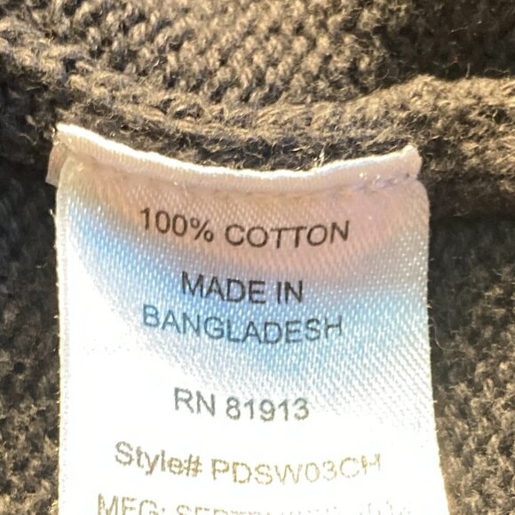 Paper Denim & Cloth SZL Mens Dark gray zip front sweater flannel details office - Picture 11 of 13